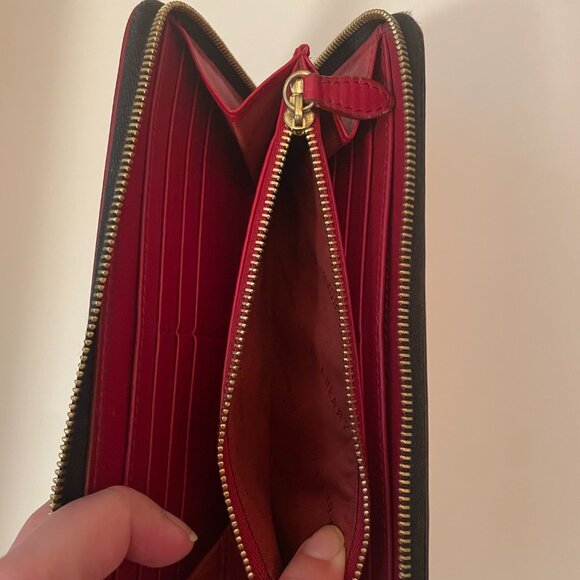 Burberry wallet, red leather and check - Picture 4 of 8